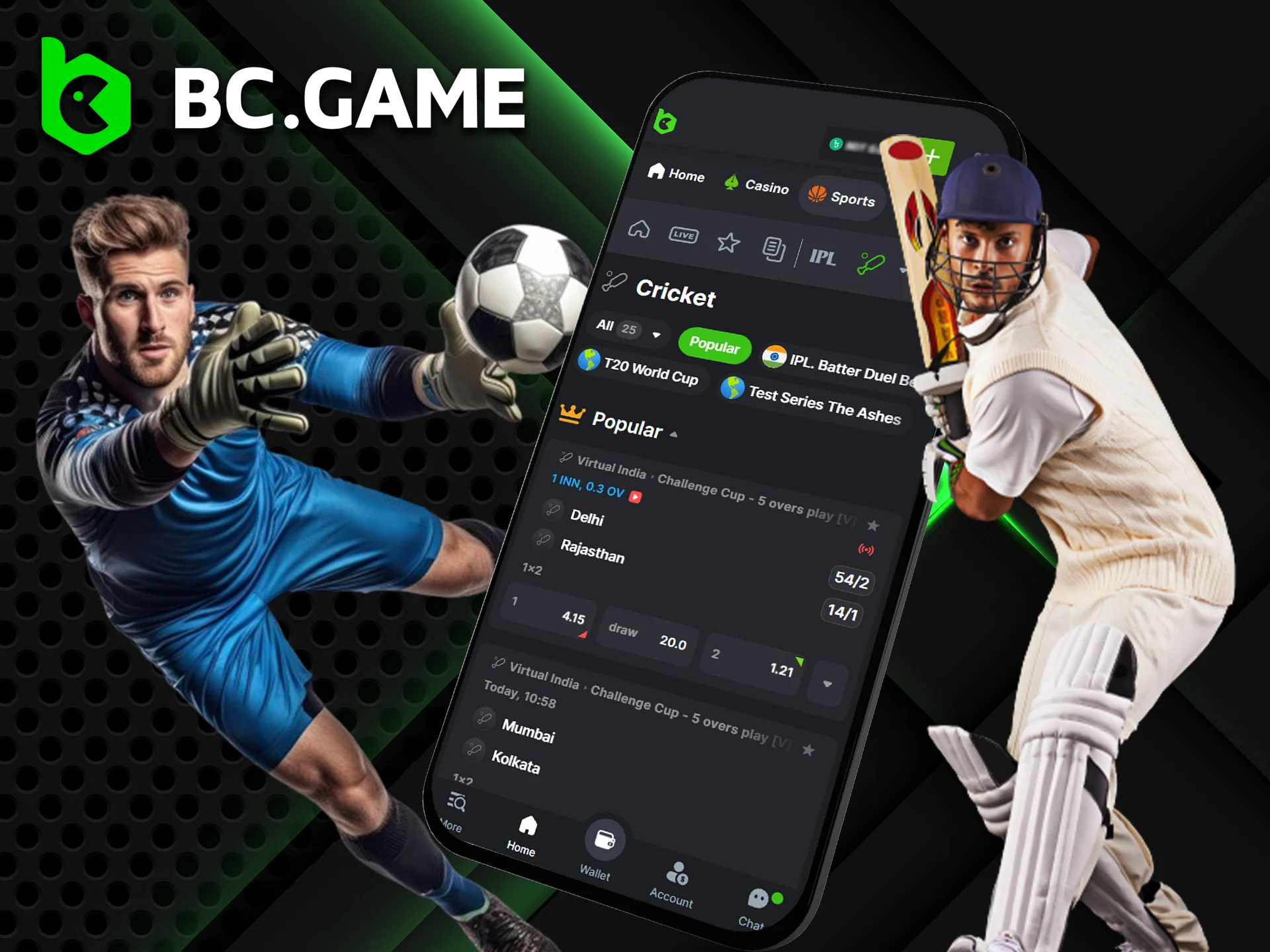 BC GAME App offers betting on a multitude of sports.
