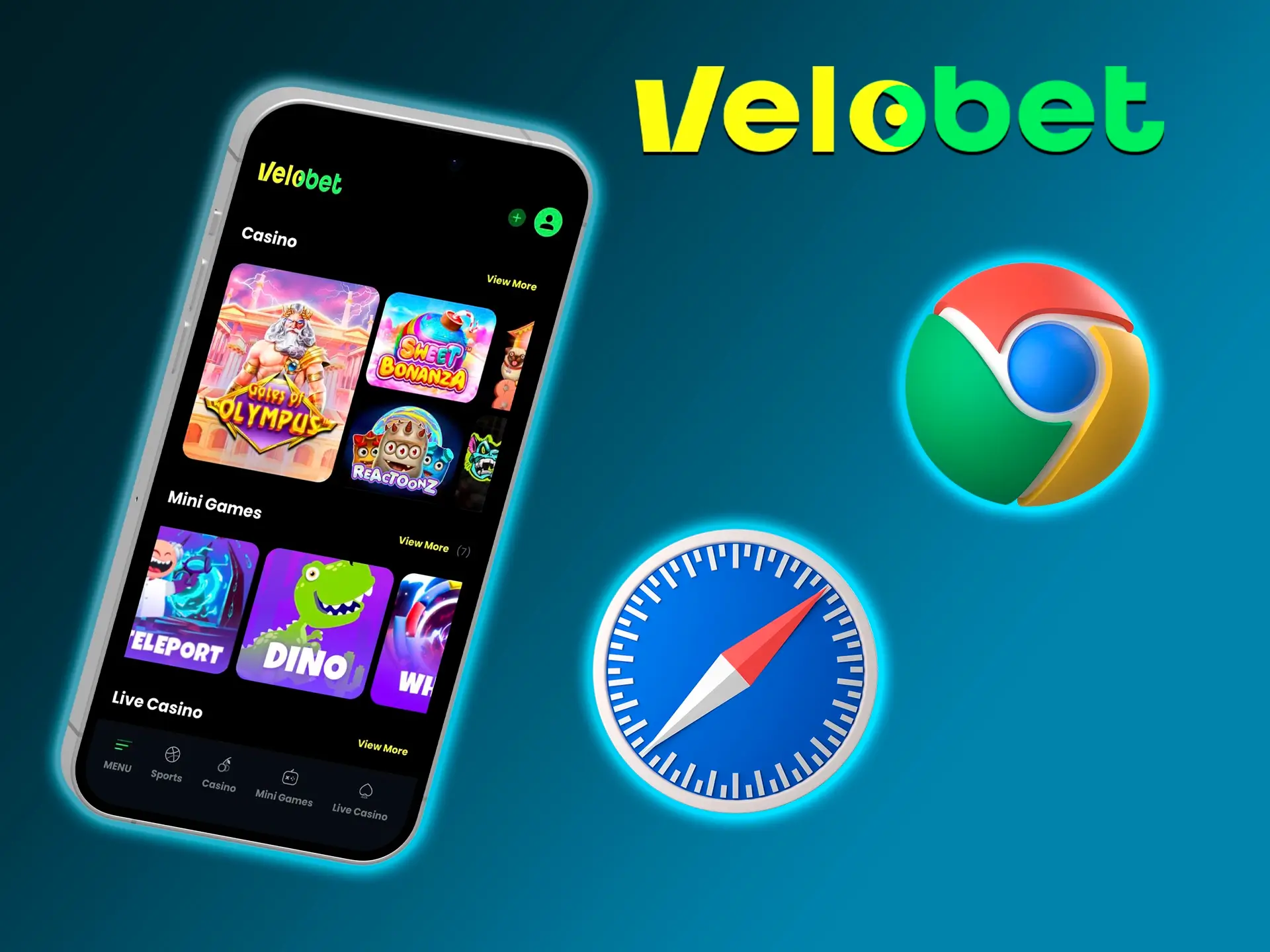 Velobet's mobile site adapts perfectly to any of your devices and shows good performance.