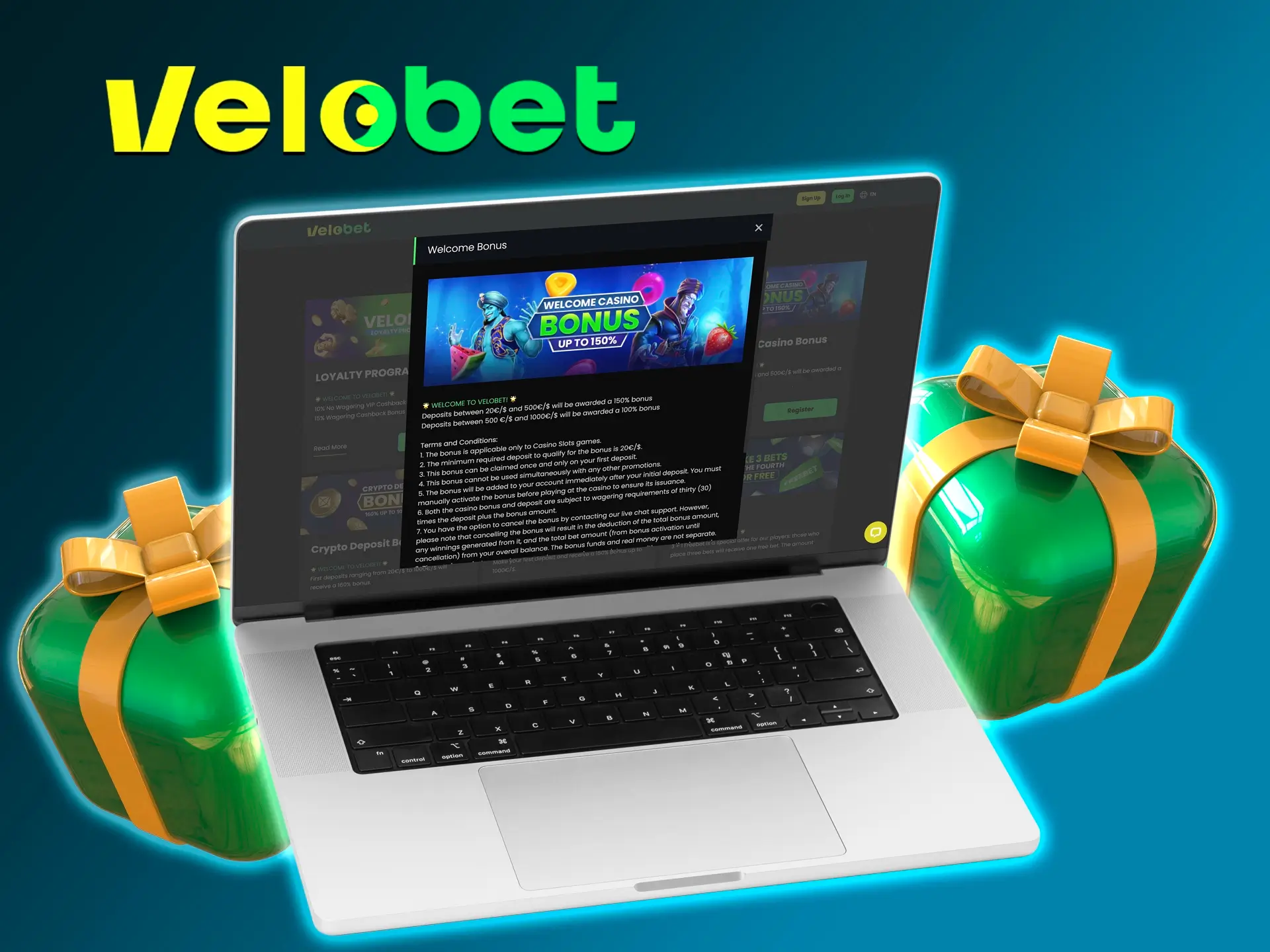 Get a bonus from Velobet Casino to boost your deposit and winnings.