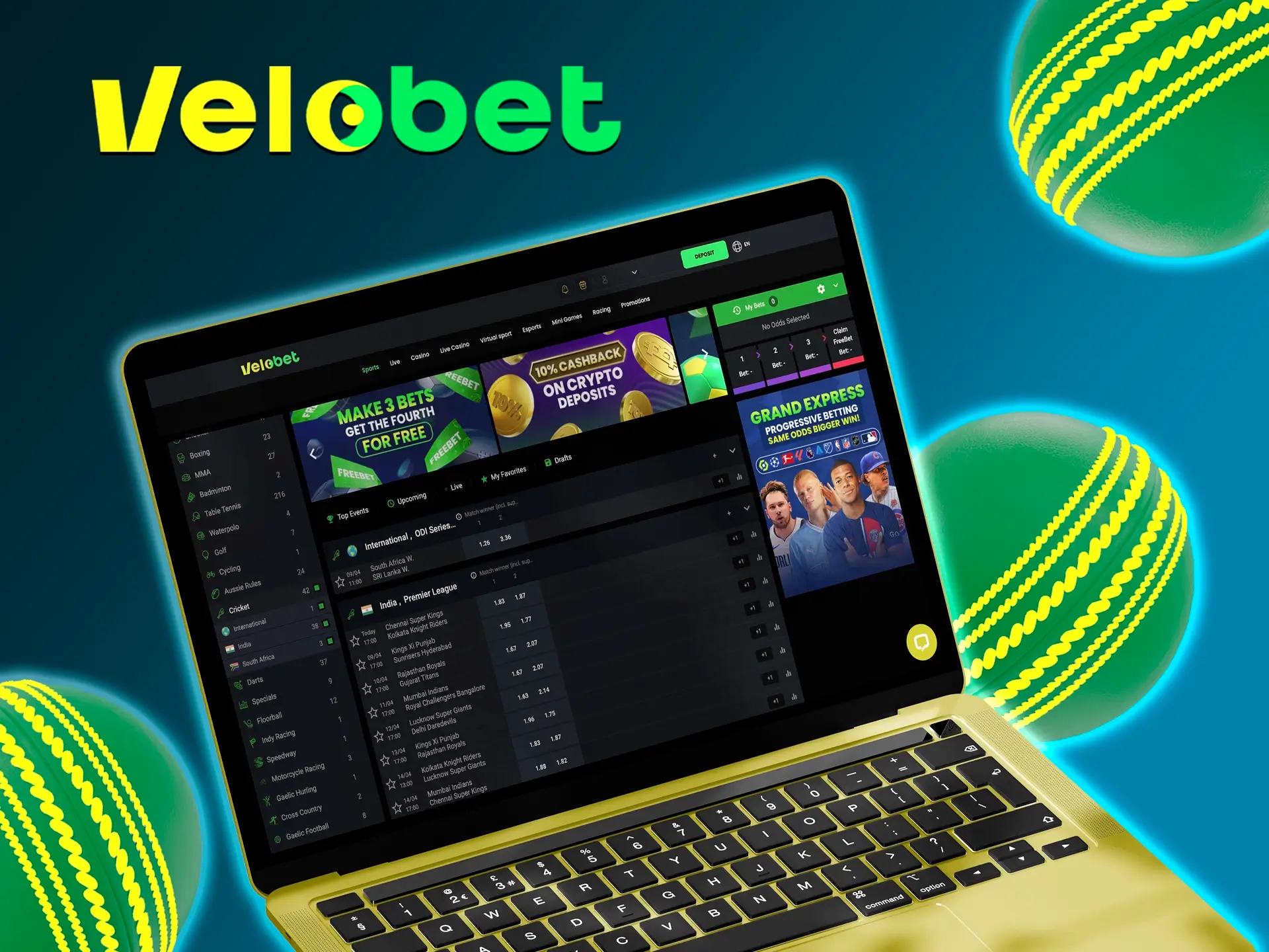 Take the opportunity to make an accurate prediction on the matches of the most popular cricket tournament at Velobet bookmaker.