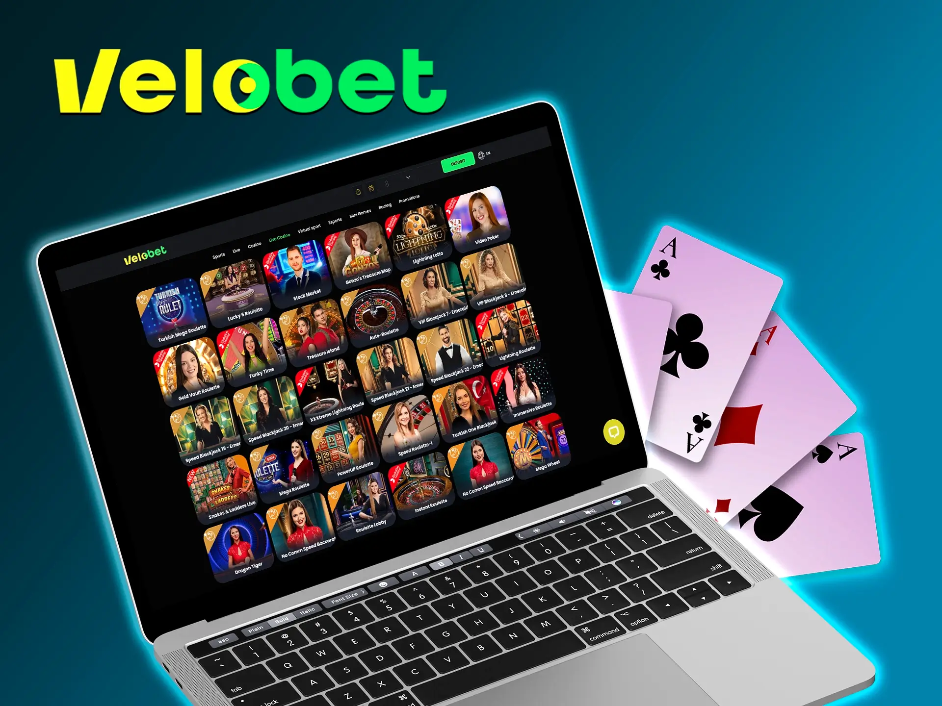 Compete and show off your skills and abilities when playing with real dealers at Velobet Casino.