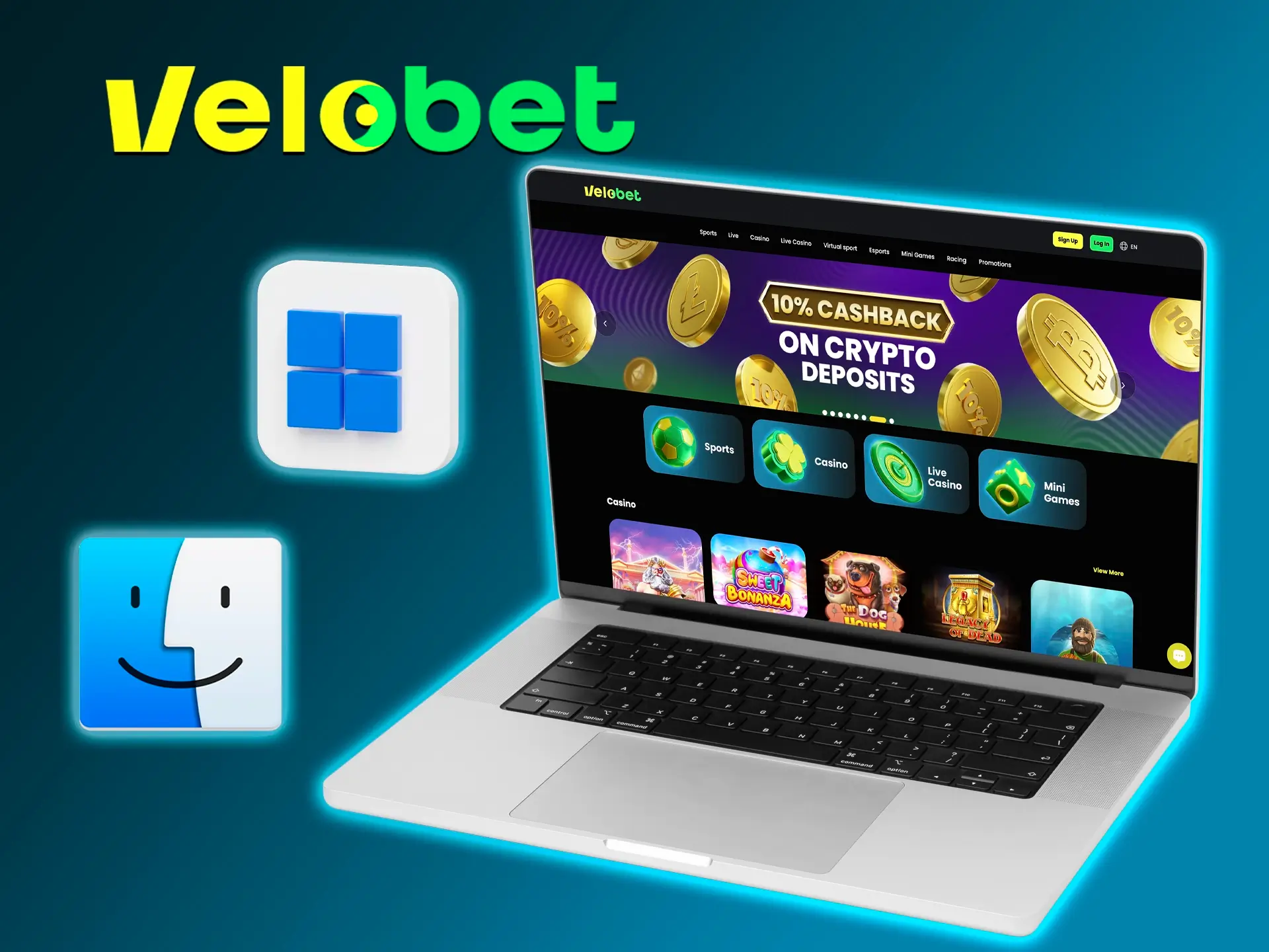 Use Velobet from your PC to fully immerse yourself in the world of casino and big screen betting.