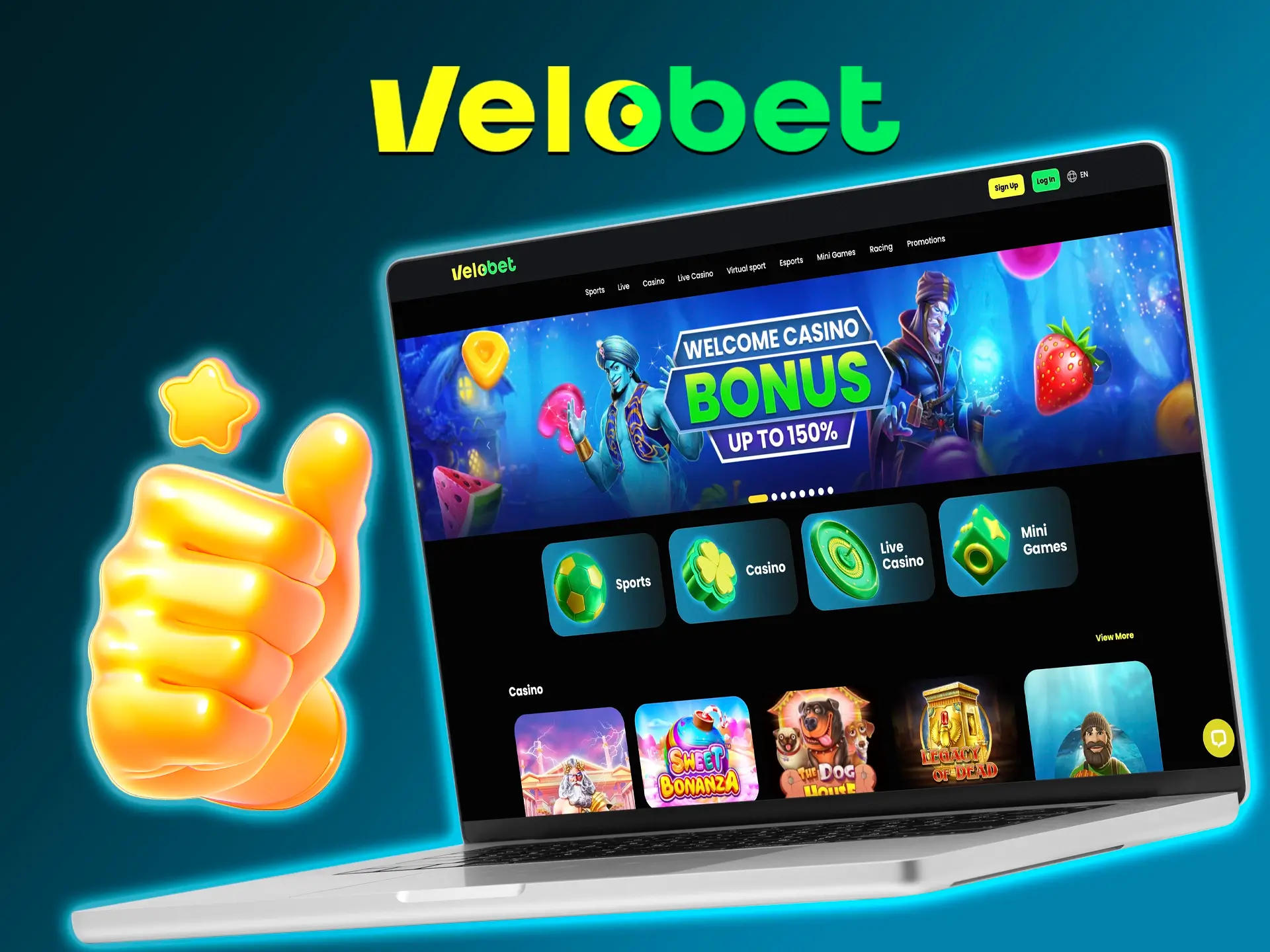Velobet is a casino with a big name and high level of service.